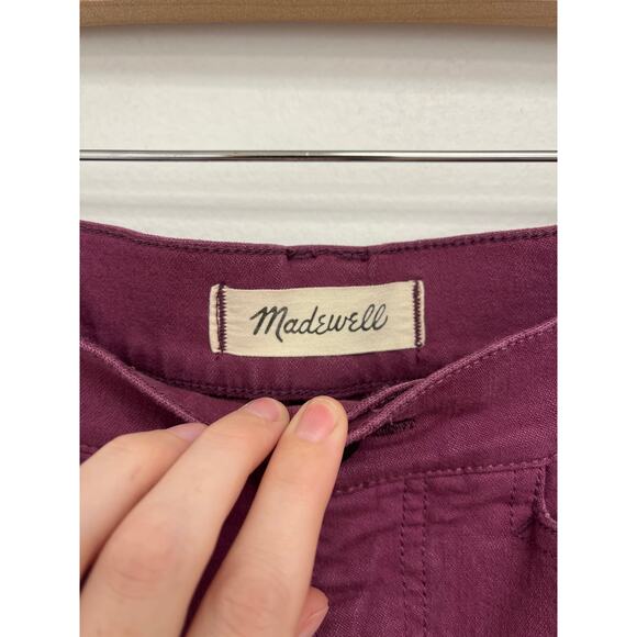 Madewell Emmett Wide-Leg Full Length Canvas Garment-Dyed Pants Iris Bloom - 25 - Picture 7 of 13